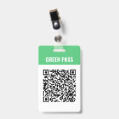 Aangepaste QR-code Covid Groen Paspoort Badge (Voorzijde met clip)