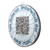 Aangepaste QR Code Dart Board Aangepaste tekst en  Dartbord (Voorkant Rechts)