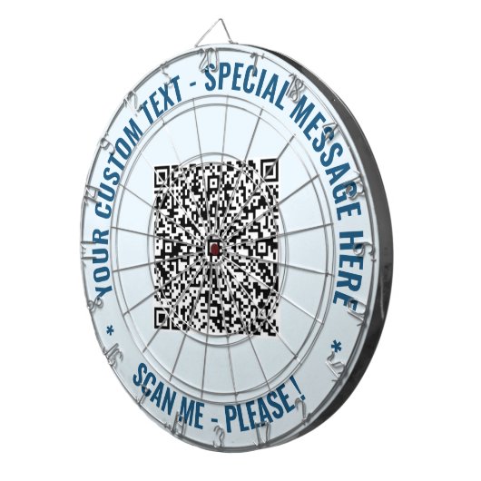 Aangepaste QR Code Dart Board Aangepaste tekst en Dartbord (Voorkant Rechts)