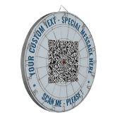 Aangepaste QR Code Dart Board Aangepaste tekst en  Dartbord (Voorkant Links)