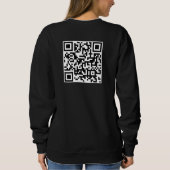 Aangepaste QR-code dubbelzijdig afdrukken Dames zw Trui (Achterkant)