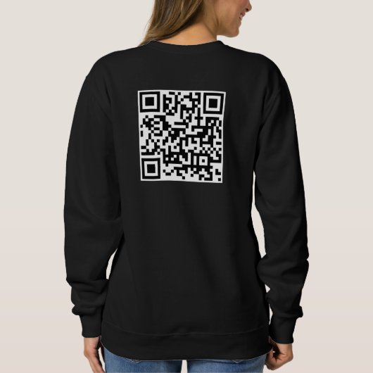 Aangepaste QR-code dubbelzijdig afdrukken Dames zw Trui (Achterkant)