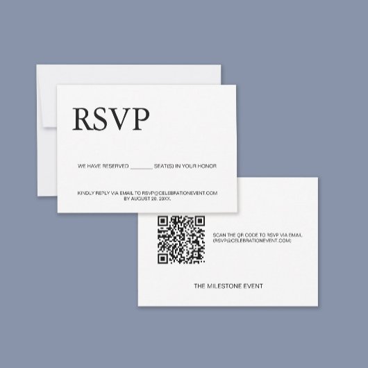 Aangepaste QR-code E-mail RSVP Gereserveerde stoel