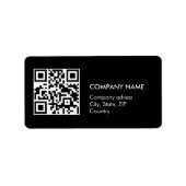 Aangepaste qr-code eenvoudig zwart zakelijk adresl etiket (Voorkant)
