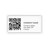 Aangepaste qr-code eenvoudige witte zakelijke adre etiket (Voorkant)