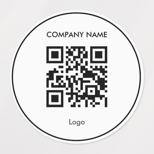 Aangepaste qr code eenvoudige witte zakelijke logo labels (Design 2)