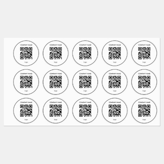 Aangepaste qr code eenvoudige witte zakelijke logo labels (Vel)
