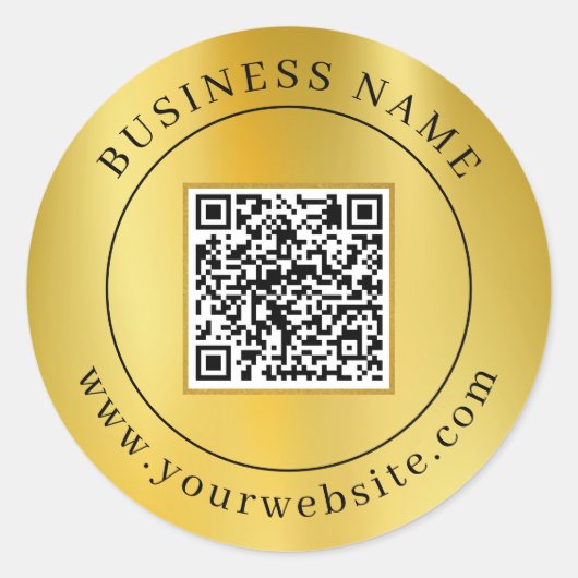 Aangepaste QR-code Elegant Ronde Sticker (Voorkant)