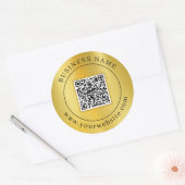 Aangepaste QR-code Elegant Ronde Sticker (Envelop)