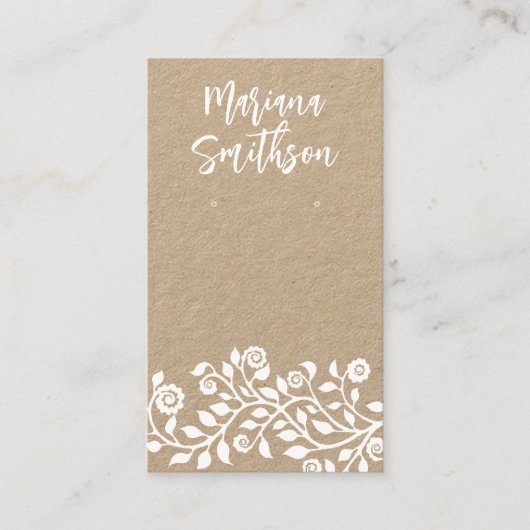 Aangepaste QR-code Elegant Swirl Earling Display K Visitekaartje (Voorkant)