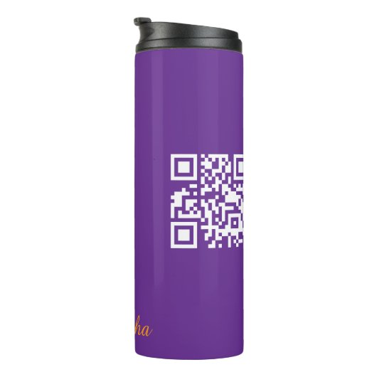 Aangepaste QR-code Elegant Tumbler Business Logo Thermosbeker (Geroteerd rechts)