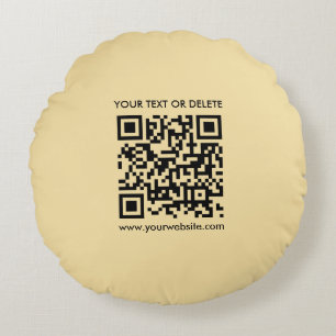 Aangepaste QR-code Elegante moderne Sjabloon goude Rond Kussen