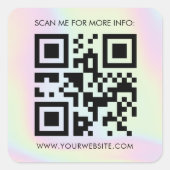 Aangepaste QR-code en holografisch pakket Bedrijfs Vierkante Sticker (Voorkant)