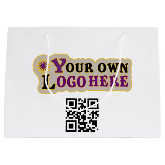 Aangepaste QR-code en logo Groot Cadeauzakje (Voorkant)