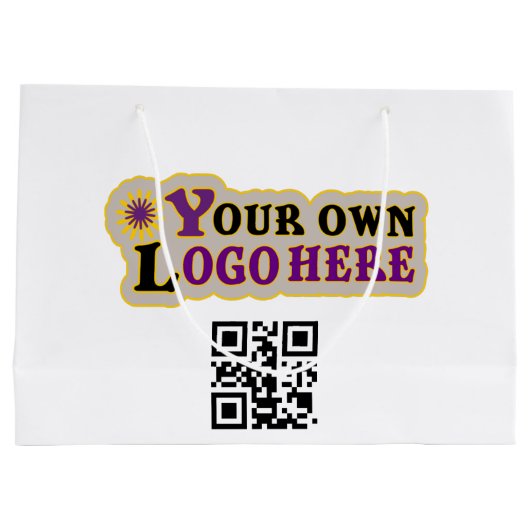 Aangepaste QR-code en logo Groot Cadeauzakje (Achterkant)