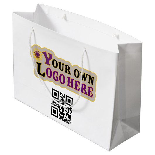 Aangepaste QR-code en logo Groot Cadeauzakje (Achterkant Gekanteld)
