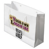 Aangepaste QR-code en logo Groot Cadeauzakje (Voorkant Gekanteld)