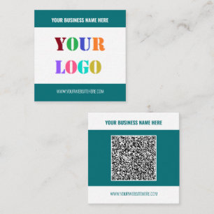 Aangepaste QR-code en Logo-sjabloon voor visitekaa Vierkante Visitekaartje