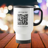 Aangepaste QR-code en moderne tekst Reisbeker
