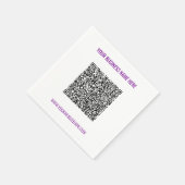 Aangepaste QR-code en naam Website Napkins Sjabloo Servet (Hoek)