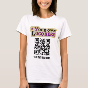Aangepaste QR-code en of je logo T-shirt