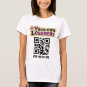 Aangepaste QR-code en of je zakelijke logo T-shirt (Voorkant)