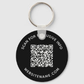 Aangepaste QR-code en tekst bedrijfssoftware zwart Sleutelhanger (Voorkant)