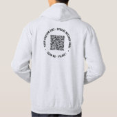 Aangepaste QR-code en tekst Business Hoodie Sjablo (Achterkant)