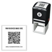 Aangepaste QR-code en tekst Business Stamp Sjabloo Zelfinktende Stempel (In situ)