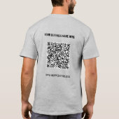 Aangepaste QR-code en tekst Business T-shirt Sjabl (Achterkant)