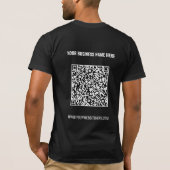 Aangepaste QR-code en tekst Business T-shirt Sjabl (Achterkant)