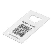 Aangepaste QR-code en tekst flesopener sjabloon Creditkaart Flessenopener (Voorkant Gekanteld)