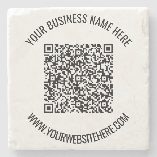 Aangepaste QR-code en tekst Gepersonaliseerd stene Stenen Onderzetter (Voorkant)