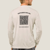 Aangepaste QR-code en tekst gepersonaliseerde zake Tri-Blend Shirt (Achterkant volledig)