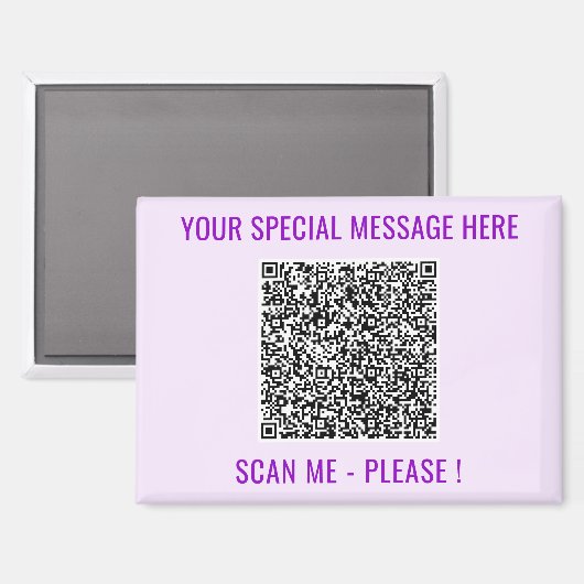 Aangepaste QR-code en tekst magneet Persoonlijk ca (Voorkant / Achterkant)