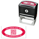 Aangepaste QR-code en tekst Ovaal Kleurstempel Sja Zelfinktende Stempel (In situ)