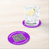 Aangepaste QR-code en tekst papier coaster Kies kl Ronde Kartonnen Onderzetter (Insitu)