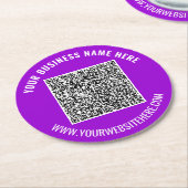 Aangepaste QR-code en tekst papier coaster Kies kl Ronde Kartonnen Onderzetter (Gebogen)