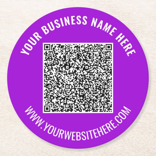 Aangepaste QR-code en tekst papier coaster Kies kl Ronde Kartonnen Onderzetter (Voorkant)