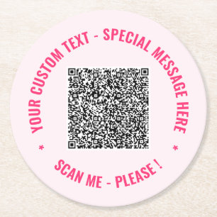 Aangepaste QR-code en tekst papieren onderzetters 