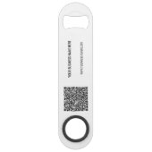 Aangepaste QR-code en tekst promotie merk bar sleu Speed Flessenopener (Achterkant)