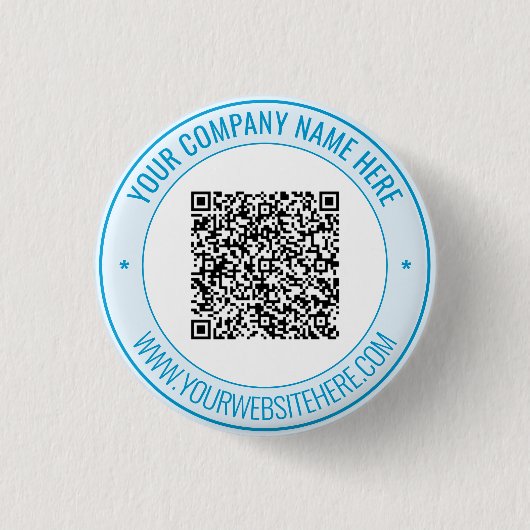 Aangepaste QR-code en tekst promotieknop voorbeeld Ronde Button 3,2 Cm (Voorkant)