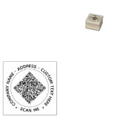 Aangepaste QR-code en tekst rond rubber stempel vo (Gestempeld)