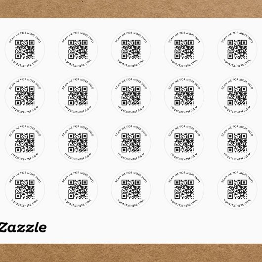 aangepaste QR-code en tekst Ronde Sticker