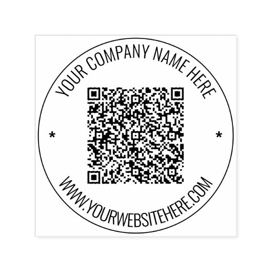 Aangepaste QR-code en tekst ronde zelf-inkende ste Zelfinktende Stempel (Design)