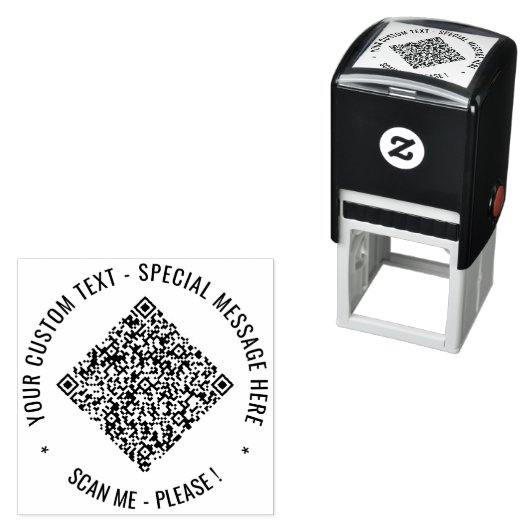 Aangepaste QR-code en tekst ronde zelfinkende stem Zelfinktende Stempel (In situ)