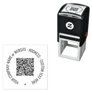 Aangepaste QR-code en tekst Ronde zelfinkkende ste Zelfinktende Stempel