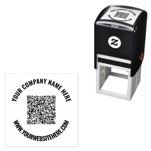Aangepaste QR-code en tekst Ronde zelfinkkende ste Zelfinktende Stempel (In situ)