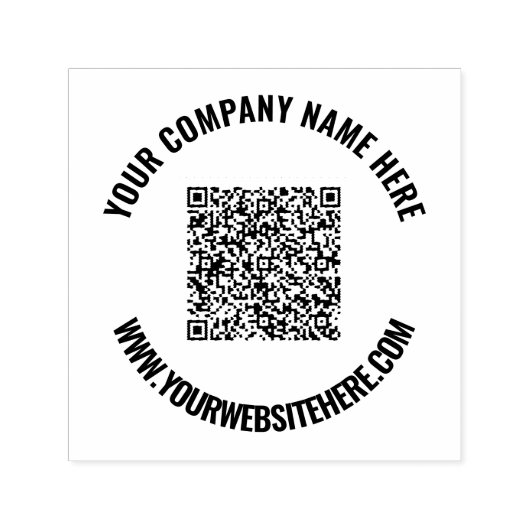 Aangepaste QR-code en tekst Ronde zelfinkkende ste Zelfinktende Stempel (Design)