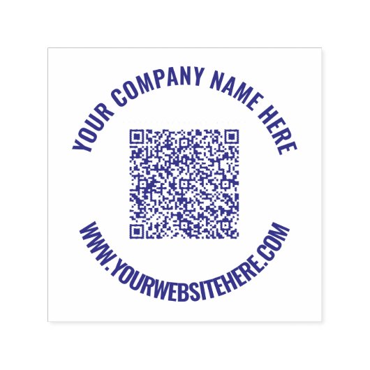 Aangepaste QR-code en tekst Ronde zelfinkkende ste Zelfinktende Stempel (Design)
